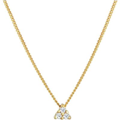 Elli, Halsschmuck, Dreieck Diamant Halskette, (585 Gelbgold, 45 cm) Elli, Halsschmuck, Dreieck Diamant Halskette, (585 Gelbgold, 45 cm)