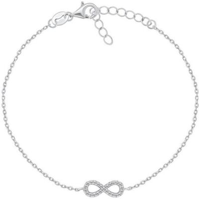 Brilio, Armschmuck, Silver - Charming silver bracelet with zircons Infinity BR42W, (Silber) Brilio, Armschmuck, Silver - Charming silver bracelet with zircons Infinity BR42W, (Silber)