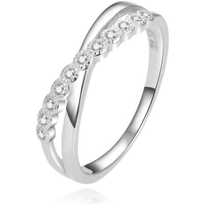 Beneto, Ring, ýštivý stÅ™Ãbrný prsten se zirkony AGG433 - Circuit: 54 mm (L), (54, 925 Silber) Beneto, Ring, ýštivý stÅ™Ãbrný prsten se zirkony AGG433 - Circuit: 54 mm (L), (54, 925 Silber)