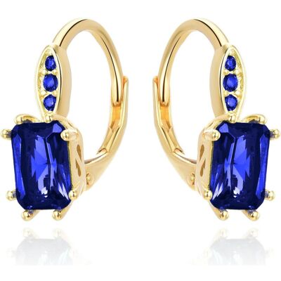 Beneto, Ohrringe, Silver earrings with blue crystal AGUC3350DB-GOLD, (Silber) Beneto, Ohrringe, Silver earrings with blue crystal AGUC3350DB-GOLD, (Silber)