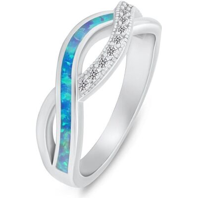 Brilio, Ring, Silver - Elegant silver ring with zircons and synthetic opal RI126WLB - Circuit: 56 mm, (56) Brilio, Ring, Silver - Elegant silver ring with zircons and synthetic opal RI126WLB - Circuit: 56 mm, (56)