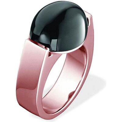 Xen, Ring, Ring mit Onyx rosè vergoldet poliert, (51) Xen, Ring, Ring mit Onyx rosè vergoldet poliert, (51)