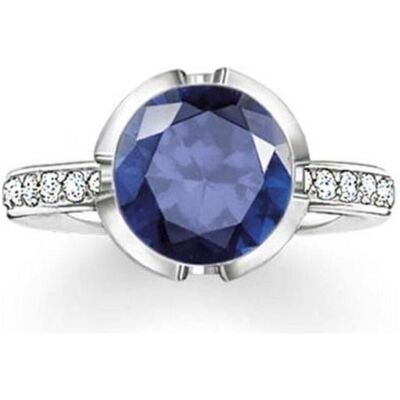 Thomas Sabo, Ring, Ring syn. Korund dunkelblau / Zirkonia TR2037-050-32, (54, 925 Silber) Thomas Sabo, Ring, Ring syn. Korund dunkelblau / Zirkonia TR2037-050-32, (54, 925 Silber)