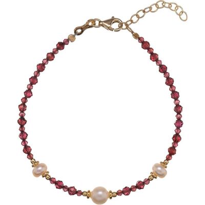 Alisia, Armschmuck, - Charming garnet bracelet with real pearls AL5178.01.029, (Granat, Perlen, Sterling Silber) Alisia, Armschmuck, - Charming garnet bracelet with real pearls AL5178.01.029, (Granat, Perlen, Sterling Silber)