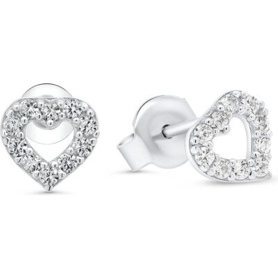 Brilio, Ohrringe, Silver - Romantic silver earrings with zircons EA101W, (Silber) Brilio, Ohrringe, Silver - Romantic silver earrings with zircons EA101W, (Silber)