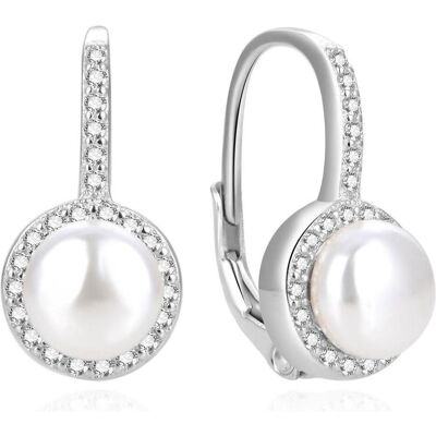 Beneto, Ohrringe, Charming silver earrings with real river pearls AGUC2397PL (L), (Silber) Beneto, Ohrringe, Charming silver earrings with real river pearls AGUC2397PL (L), (Silber)