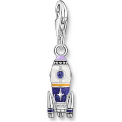 Thomas Sabo, Kettenanhänger, Charm-Anhänger Rakete mit bunter Kaltemaille Silber geschwärzt, (Emaille, Glas-Keramik, Korund, Silber 925, Zirkonia) Thomas Sabo, Kettenanhänger, Charm-Anhänger Rakete mit bunter Kaltemaille Silber geschwärzt, (Emaille, Glas-Keramik, Korund, Silber 925, Zirkonia)