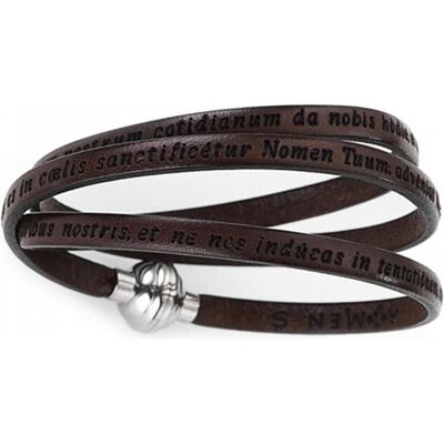 Amen, Armschmuck, Our Father Prayer Latin Armband, (18 cm, Edelstahl, Leder) Amen, Armschmuck, Our Father Prayer Latin Armband, (18 cm, Edelstahl, Leder)