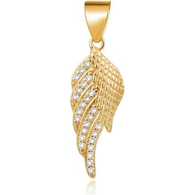 Beneto, Kettenanhänger, Silver pendant with zircons Angel wing AGH594-GOLD (L), (Silber) Beneto, Kettenanhänger, Silver pendant with zircons Angel wing AGH594-GOLD (L), (Silber)