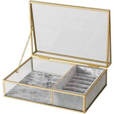 Boltze Home, Uhrenbox + Schmuckaufbewahrung, Clipo, Gold, Transparent, Grau Boltze Home, Uhrenbox + Schmuckaufbewahrung, Clipo, Gold, Transparent, Grau