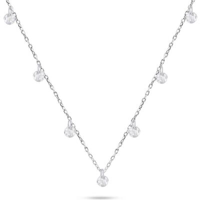 Brilio, Halsschmuck, Silver - Charming silver necklace with zircons NCL94W, (Silber) Brilio, Halsschmuck, Silver - Charming silver necklace with zircons NCL94W, (Silber)