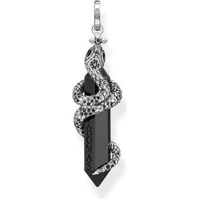 Thomas Sabo, Kettenanhänger, Anhänger Onyx mit Schlange, (925er Silber, Silber 925) Thomas Sabo, Kettenanhänger, Anhänger Onyx mit Schlange, (925er Silber, Silber 925)