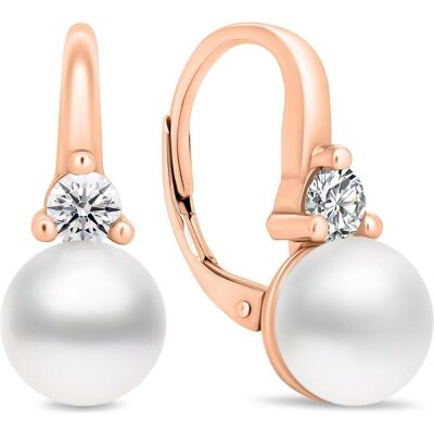 Brilio, Ohrringe, Silver - Unique bronze earrings with pearls and zircons EA364R Brilio, Ohrringe, Silver - Unique bronze earrings with pearls and zircons EA364R