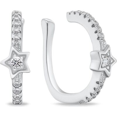 Brilio, Ohrringe, Silver - Playful silver earrings Star with zircons EA783W, (Silber) Brilio, Ohrringe, Silver - Playful silver earrings Star with zircons EA783W, (Silber)
