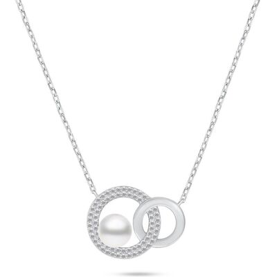 Brilio, Halsschmuck, Silver - Charming silver necklace with genuine pearl NCL135W, (Silber) Brilio, Halsschmuck, Silver - Charming silver necklace with genuine pearl NCL135W, (Silber)