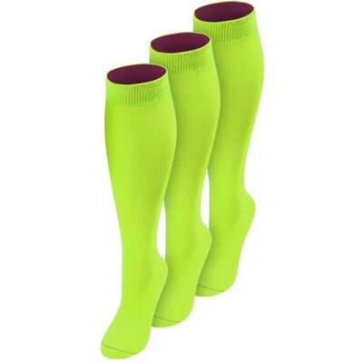 Normani, Damen, Socken, 3 Paar Kniestrümpfe mit farbig abgesetztem Bund Bi-Color - 9993, Mehrfarbig, Violett, Grün, (3er Pack, 35 - 38) Normani, Damen, Socken, 3 Paar Kniestrümpfe mit farbig abgesetztem Bund Bi-Color - 9993, Mehrfarbig, Violett, Grün, (3er Pack, 35 - 38)