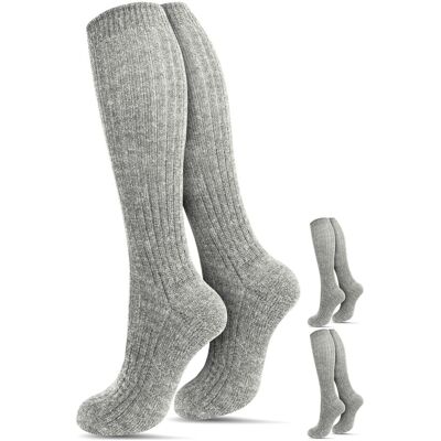 Normani, Unisex, Socken, 3 Paar Schafwoll-Kniestrümpfe - 1361, Grau, (3er Pack, 35 - 38) Normani, Unisex, Socken, 3 Paar Schafwoll-Kniestrümpfe - 1361, Grau, (3er Pack, 35 - 38)