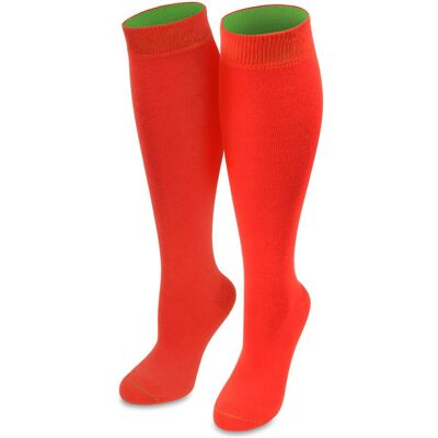 Normani, Damen, Socken, 3 Paar Kniestrümpfe mit farbig abgesetztem Bund Bi-Color - 9993, Mehrfarbig, Rot, Grün, (3er Pack, 43 - 46) Normani, Damen, Socken, 3 Paar Kniestrümpfe mit farbig abgesetztem Bund Bi-Color - 9993, Mehrfarbig, Rot, Grün, (3er Pack, 43 - 46)