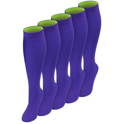 Normani, Damen, Socken, 5 Paar Kniestrümpfe mit farbig abgesetztem Bund Bi-Color - 9983, Blau, Gelb, Mehrfarbig, (5er Pack, 47 - 50) Normani, Damen, Socken, 5 Paar Kniestrümpfe mit farbig abgesetztem Bund Bi-Color - 9983, Blau, Gelb, Mehrfarbig, (5er Pack, 47 - 50)