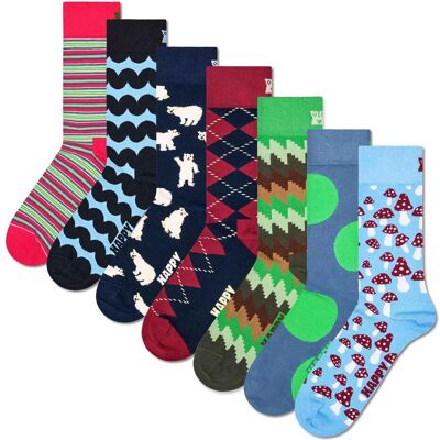 Happy Socks, Damen, Socken, 7-Pack Seven Days Socks Gift Set, Mehrfarbig, Grün, (7er Pack, 36 - 40) Happy Socks, Damen, Socken, 7-Pack Seven Days Socks Gift Set, Mehrfarbig, Grün, (7er Pack, 36 - 40)