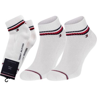 Tommy Hilfiger Herren, Socken, Doppelpack Socken, Weiss, (2er Pack, 43 - 46) Tommy Hilfiger Herren, Socken, Doppelpack Socken, Weiss, (2er Pack, 43 - 46)