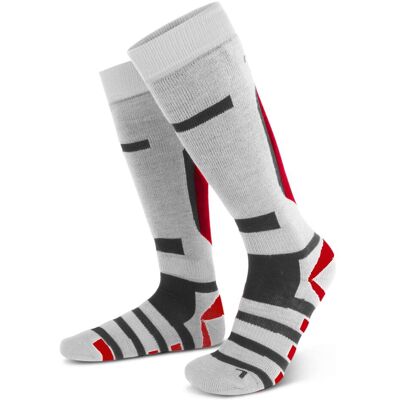 Normani, Unisex, Socken, 2 Paar Ski-Kniestrümpfe Ripp, Rot, Grau, Weiss, (2er Pack, 35 - 38) Normani, Unisex, Socken, 2 Paar Ski-Kniestrümpfe Ripp, Rot, Grau, Weiss, (2er Pack, 35 - 38)