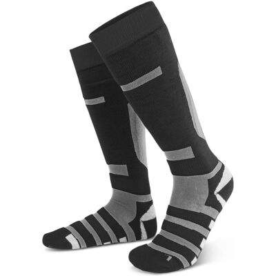 Normani, Unisex, Socken, 2 Paar Ski-Kniestrümpfe Ripp, Schwarz, Grau, Weiss, (2er Pack, 35 - 38) Normani, Unisex, Socken, 2 Paar Ski-Kniestrümpfe Ripp, Schwarz, Grau, Weiss, (2er Pack, 35 - 38)