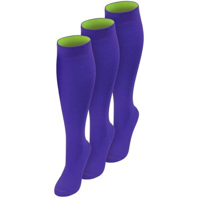 Normani, Damen, Socken, 3 Paar Kniestrümpfe mit farbig abgesetztem Bund Bi-Color - 9993, Blau, Gelb, (3er Pack, 35 - 38) Normani, Damen, Socken, 3 Paar Kniestrümpfe mit farbig abgesetztem Bund Bi-Color - 9993, Blau, Gelb, (3er Pack, 35 - 38)