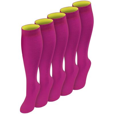 Normani, Damen, Socken, 5 Paar Kniestrümpfe mit farbig abgesetztem Bund Bi-Color - 9983, Mehrfarbig, (5er Pack, 39 - 42) Normani, Damen, Socken, 5 Paar Kniestrümpfe mit farbig abgesetztem Bund Bi-Color - 9983, Mehrfarbig, (5er Pack, 39 - 42)