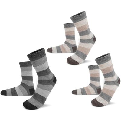 Normani, Damen, Socken, 6 Paar Alpakasocken breitgestreift, Beige, (6er Pack, 35 - 38) Normani, Damen, Socken, 6 Paar Alpakasocken breitgestreift, Beige, (6er Pack, 35 - 38)