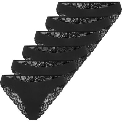 Only, Damen, Unterhosen, Onlchloe Lace Brazil 6p, Schwarz, (6er Pack, M) Only, Damen, Unterhosen, Onlchloe Lace Brazil 6p, Schwarz, (6er Pack, M)