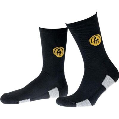 Fortis Unisex, Socken, ESD Socken, Schwarz, Grau, (Einzelpack, 45 - 47) Fortis Unisex, Socken, ESD Socken, Schwarz, Grau, (Einzelpack, 45 - 47)