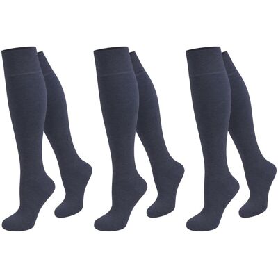 Normani, Damen, Socken, 3 Paar Business-Kniestrümpfe aus Baumwolle, Blau, (3er Pack, 35 - 38) Normani, Damen, Socken, 3 Paar Business-Kniestrümpfe aus Baumwolle, Blau, (3er Pack, 35 - 38)
