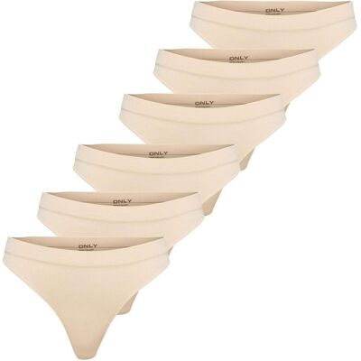 Only, Damen, Unterhosen, String Casual Bequem sitzend ONLCHLOE LACE THONG 6P, Beige, (6er Pack, M, S) Only, Damen, Unterhosen, String Casual Bequem sitzend ONLCHLOE LACE THONG 6P, Beige, (6er Pack, M, S)