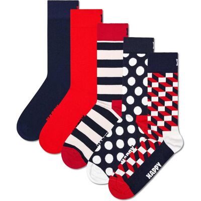 Happy Socks, Unisex, Socken, Socken Casual Bequem sitzend, Blau, Mehrfarbig, (5er Pack, 36 - 40) Happy Socks, Unisex, Socken, Socken Casual Bequem sitzend, Blau, Mehrfarbig, (5er Pack, 36 - 40)