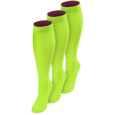 Normani, Damen, Socken, 3 Paar Kniestrümpfe mit farbig abgesetztem Bund Bi-Color - 9993, Mehrfarbig, (3er Pack, 35 - 38) Normani, Damen, Socken, 3 Paar Kniestrümpfe mit farbig abgesetztem Bund Bi-Color - 9993, Mehrfarbig, (3er Pack, 35 - 38)