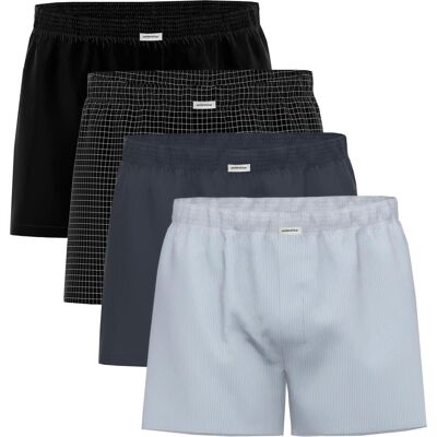 Seidensticker, Herren, Unterhosen, Boxer Pack 4P, Blau, Schwarz, (4er Pack, XL) Seidensticker, Herren, Unterhosen, Boxer Pack 4P, Blau, Schwarz, (4er Pack, XL)