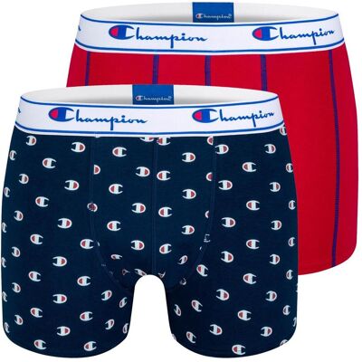 Champion, Herren, Unterhosen, Doppelpack Boxershorts, Blau, Rot, (2er Pack, S) Champion, Herren, Unterhosen, Doppelpack Boxershorts, Blau, Rot, (2er Pack, S)
