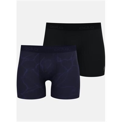 Odlo, Herren, Funktionsunterhose, Active F-Dry 2er-Pack Boxershorts (S), Schwarz, Blau, S Odlo, Herren, Funktionsunterhose, Active F-Dry 2er-Pack Boxershorts (S), Schwarz, Blau, S