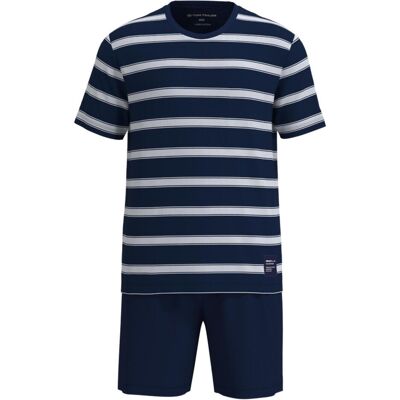 Tom Tailor, Herren, Pyjamas, Pyjama Casual Bequem sitzend Shorty Rundhals, Blau, Mehrfarbig, (XXL) Tom Tailor, Herren, Pyjamas, Pyjama Casual Bequem sitzend Shorty Rundhals, Blau, Mehrfarbig, (XXL)