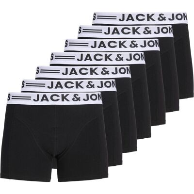 Jack & Jones, Herren, Unterhosen, Jacsense Trunks 7 Pack Noos, Schwarz, (7er Pack, XXL) Jack & Jones, Herren, Unterhosen, Jacsense Trunks 7 Pack Noos, Schwarz, (7er Pack, XXL)