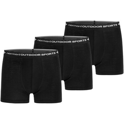 Normani, Herren, Unterhosen, 3er Pack Herren Merino Boxershorts Unterhose - 7694, Schwarz, (3er Pack, XS) Normani, Herren, Unterhosen, 3er Pack Herren Merino Boxershorts Unterhose - 7694, Schwarz, (3er Pack, XS)