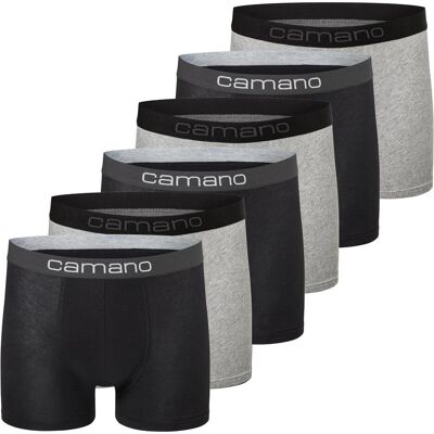 Camano, Herren, Unterhosen, Men comfort BCI cotton Boxershorts 6p in Box, Grau, Mehrfarbig, Schwarz, (6er Pack, XL) Camano, Herren, Unterhosen, Men comfort BCI cotton Boxershorts 6p in Box, Grau, Mehrfarbig, Schwarz, (6er Pack, XL)