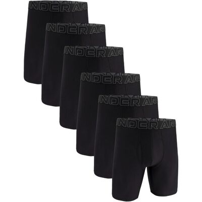 Under Armour, Herren, Unterhosen, Boxershort Sportlich Figurbetont UA PERFORMANCE TECH - SOLID 9 IN 6PK, Schwarz, (6er Pack, L) Under Armour, Herren, Unterhosen, Boxershort Sportlich Figurbetont UA PERFORMANCE TECH - SOLID 9 IN 6PK, Schwarz, (6er Pack, L)