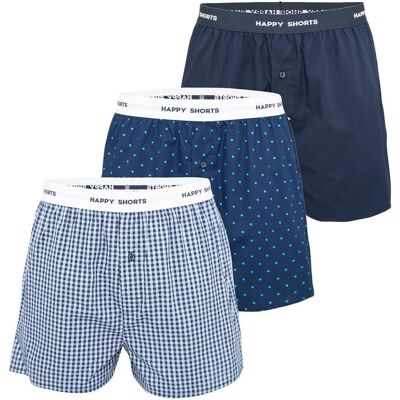 Happy shorts, Herren, Unterhosen, Web-Boxershorts Casual Bequem sitzend, Mehrfarbig, (3er Pack, XL) Happy shorts, Herren, Unterhosen, Web-Boxershorts Casual Bequem sitzend, Mehrfarbig, (3er Pack, XL)