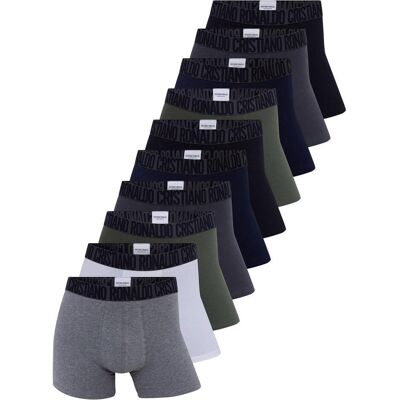 CR7, Herren, Unterhosen, Boxershort Casual Figurbetont, Mehrfarbig, (10er Pack, L) CR7, Herren, Unterhosen, Boxershort Casual Figurbetont, Mehrfarbig, (10er Pack, L)