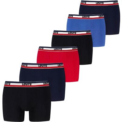Levis, Herren, Unterhosen, Cotton Stretch Pants, Mehrfarbig, Blau, Rot, Schwarz, (6er Pack, L) Levis, Herren, Unterhosen, Cotton Stretch Pants, Mehrfarbig, Blau, Rot, Schwarz, (6er Pack, L)
