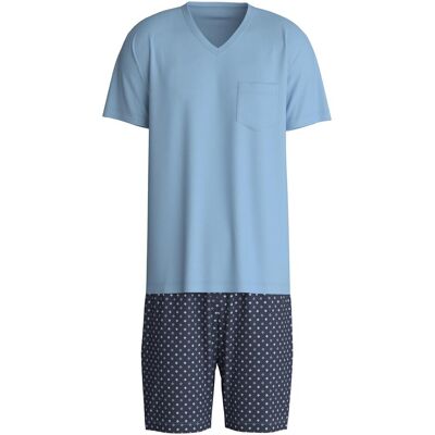 Calida, Herren, Pyjamas, Relax Streamline Kurz-Pyjama, V-Neck, Blau, (S) Calida, Herren, Pyjamas, Relax Streamline Kurz-Pyjama, V-Neck, Blau, (S)