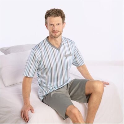 ISA Bodywear, Herren, Pyjamas, Bodywear Pyjama, Mehrfarbig, Grau, (XL) ISA Bodywear, Herren, Pyjamas, Bodywear Pyjama, Mehrfarbig, Grau, (XL)