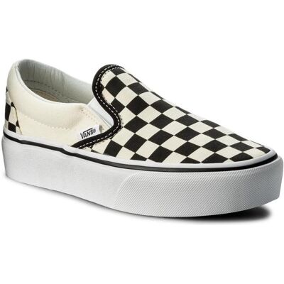 Vans, Damen, Sneakers, Classic Slip-On Platform, Weiss, Schwarz, (40) Vans, Damen, Sneakers, Classic Slip-On Platform, Weiss, Schwarz, (40)